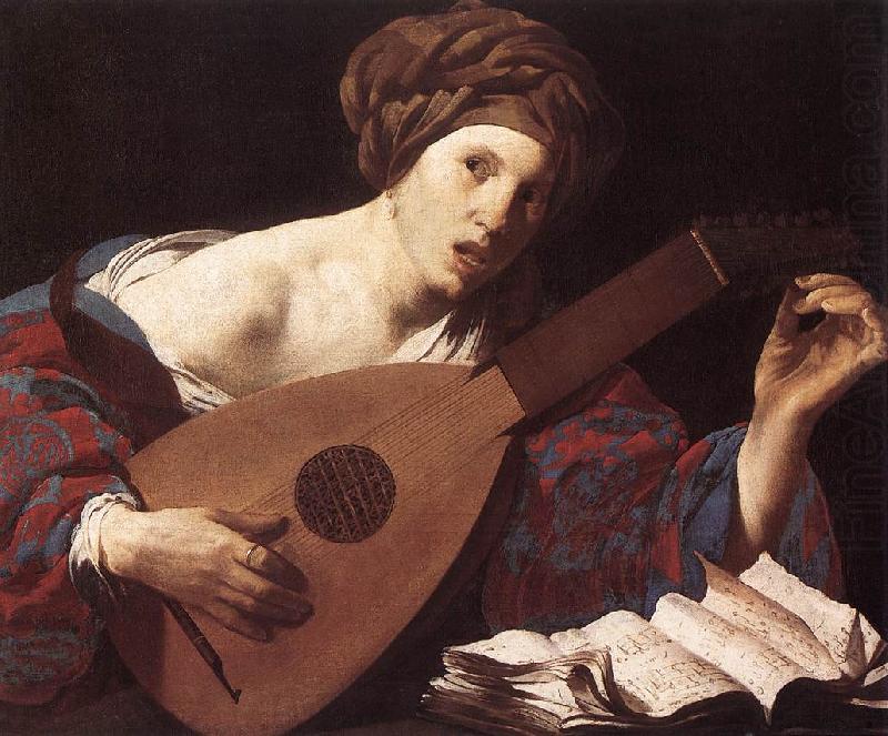 TERBRUGGHEN, Hendrick Woman Playing the Lute dsru china oil painting image